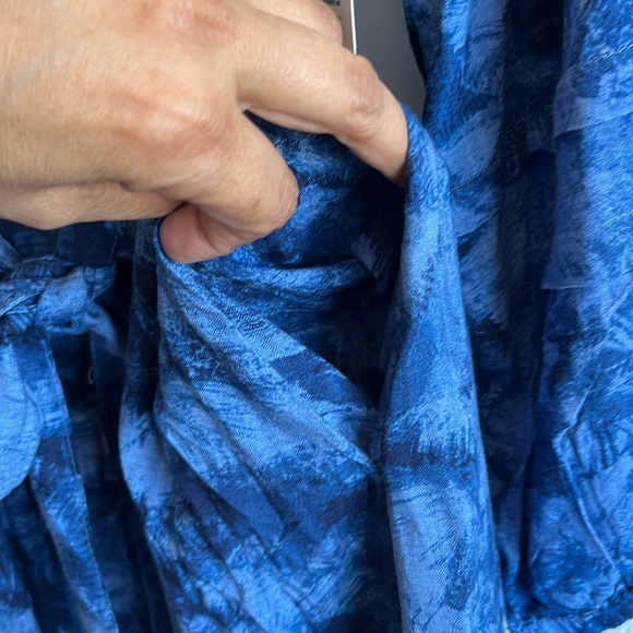 Terra & Sky Women's Plus Size Shirred Mini Washed texture Dress 0X (14W) Blue - Picture 9 of 13